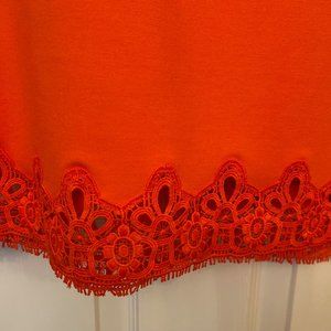 Kobi Halperin Orange Fitted Sheath Cocktail Dress Small Knee Length